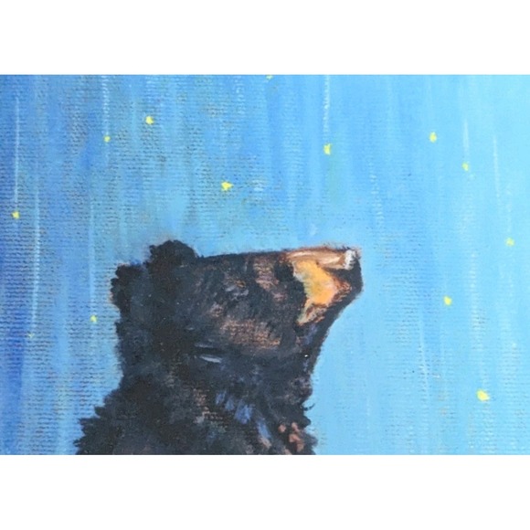Black Bear Art Tile Ian Russell Signed Ceramic Wish Upon A Star Celestial 6 x 8 - Picture 10 of 11
